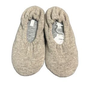 Skin XS 3-4 100% Cashmere Ballet Flats Slippers House Shoes Tan NWT Luxury